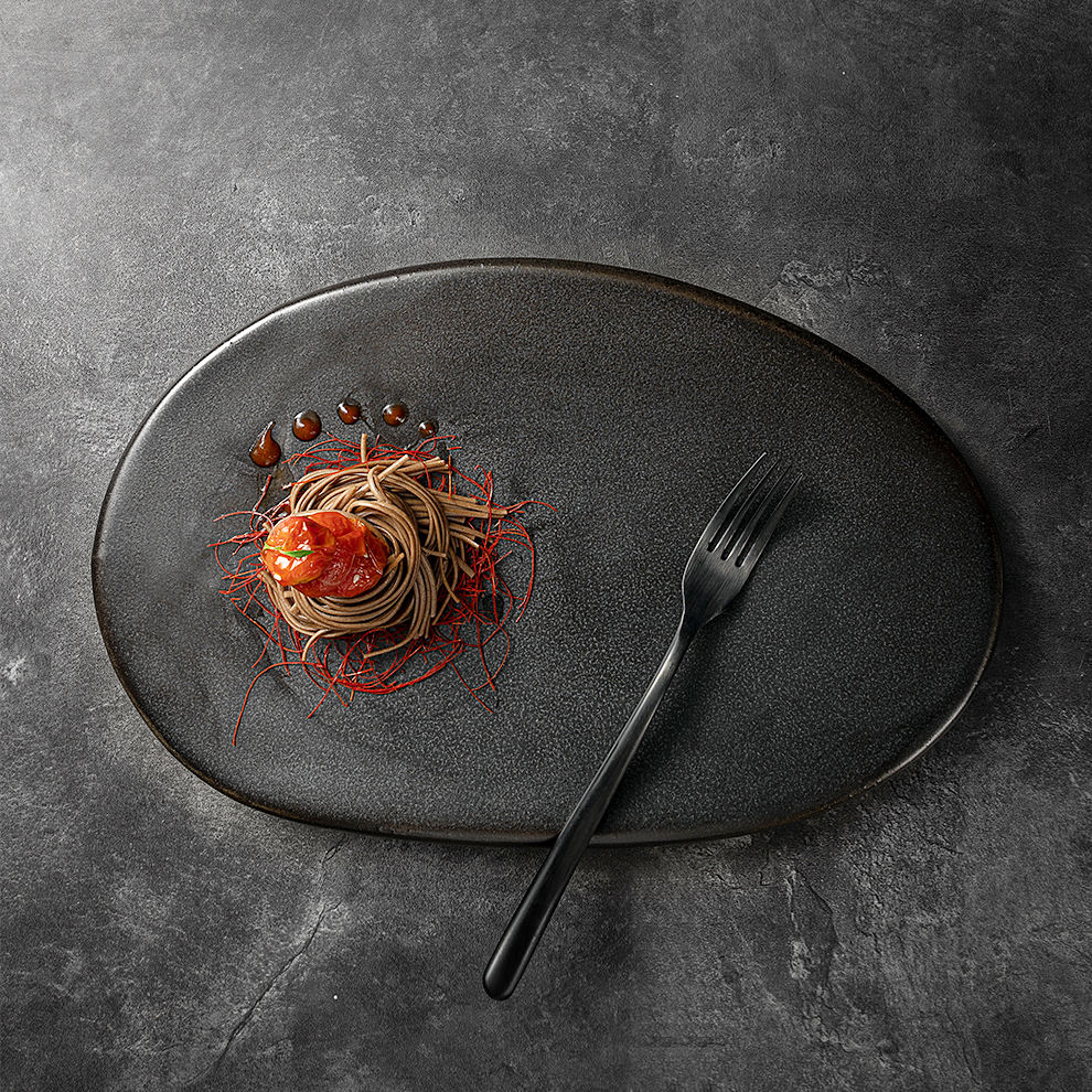 Midnight Oval Plate